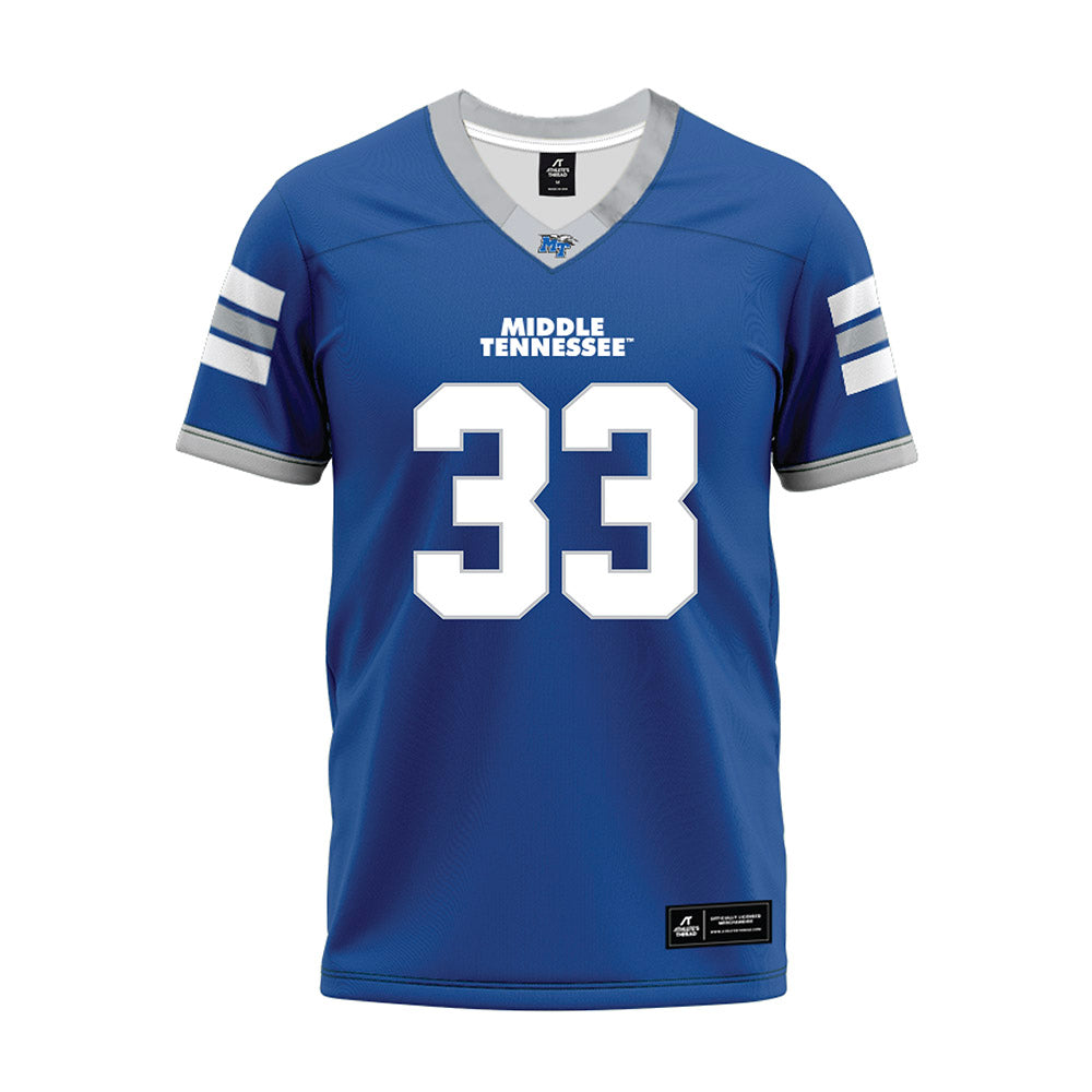 MTSU - NCAA Football : Brooklen Davis - Blue Premium Football Jersey-0