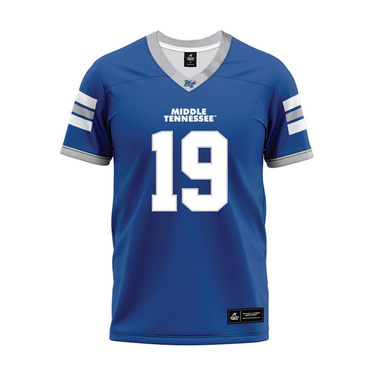 MTSU - NCAA Football : Aidan Singleton - Blue Premium Football Jersey-0