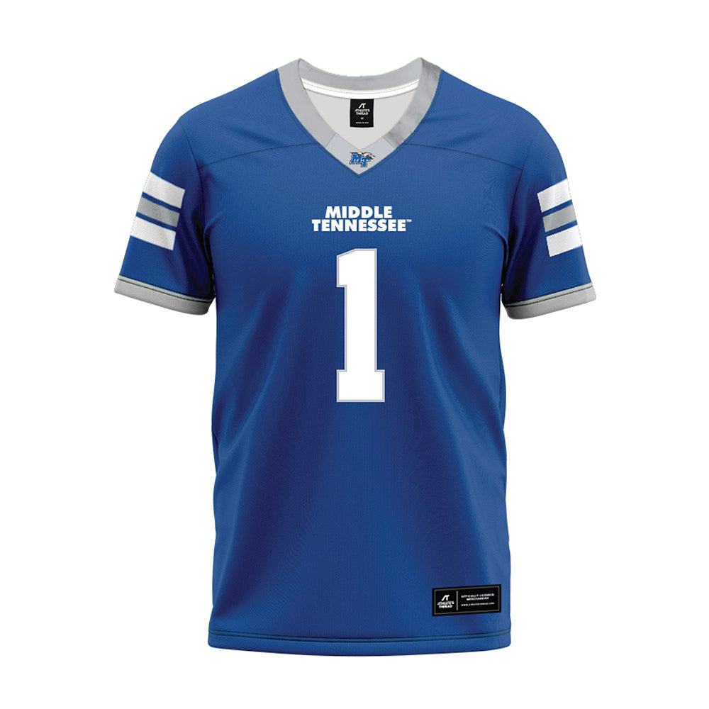 MTSU - NCAA Football : Markus Allen - Blue Premium Football Jersey-0