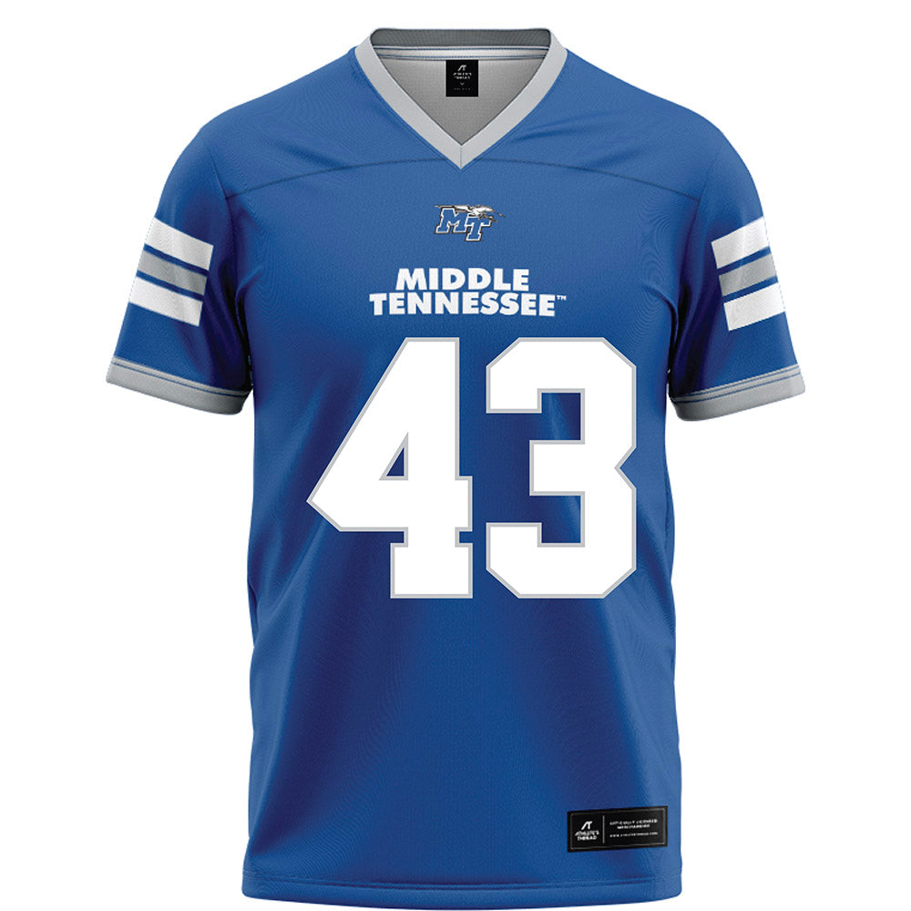 MTSU - NCAA Football : Aidan Butts - Blue Football Jersey-0
