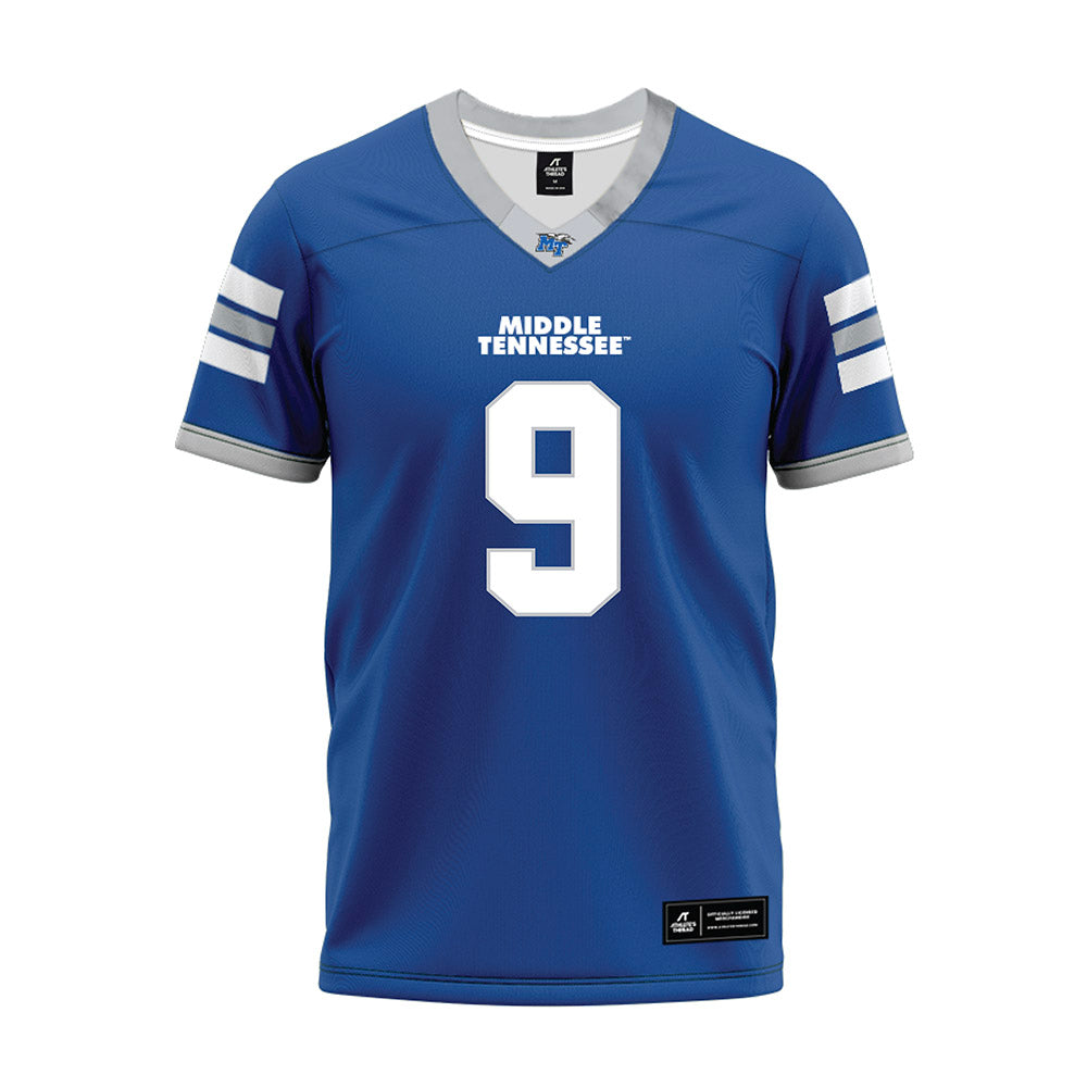 MTSU - NCAA Football : Terrence Brown - Blue Premium Football Jersey-0