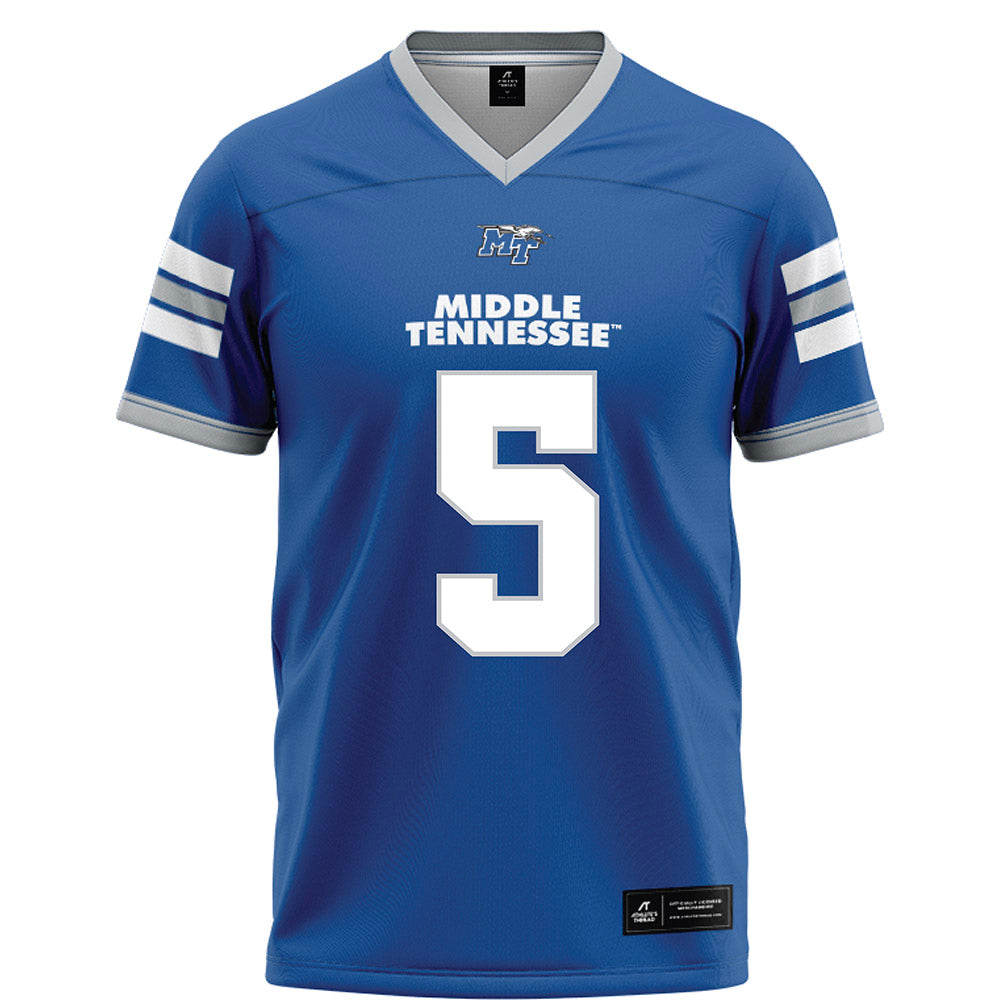 MTSU - NCAA Football : Dyson McCutcheon - Blue Football Jersey-0