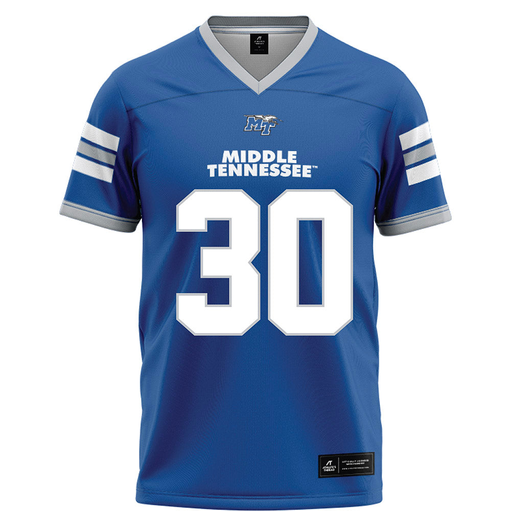MTSU - NCAA Football : Rob Lathon Jr - Blue Football Jersey-0