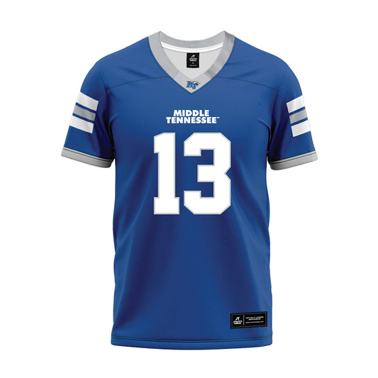 MTSU - NCAA Football : Ziyon Butler - Blue Premium Football Jersey-0