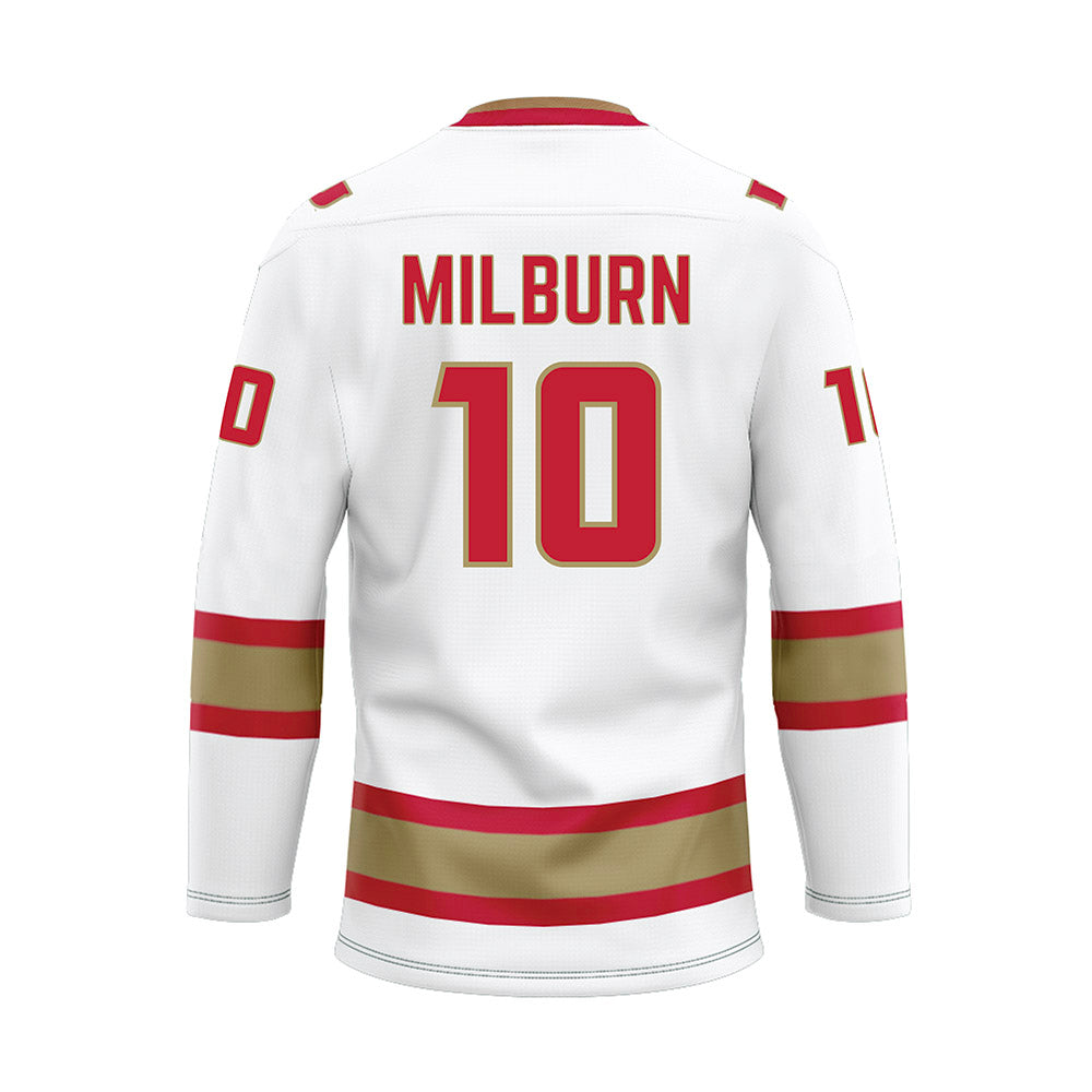 DU - NCAA Men's Ice Hockey : Brady Milburn - White Hockey Jersey-1