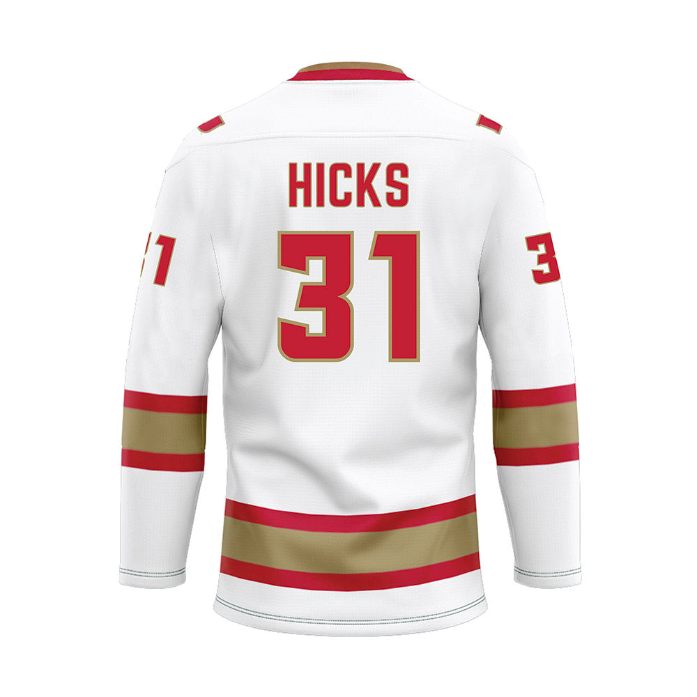 DU - NCAA Men's Ice Hockey : Johnny Hicks - White Hockey Jersey-1