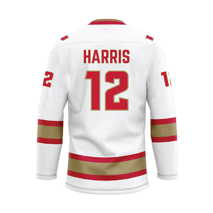 DU - NCAA Men's Ice Hockey : Samuel Harris - White Hockey Jersey-1