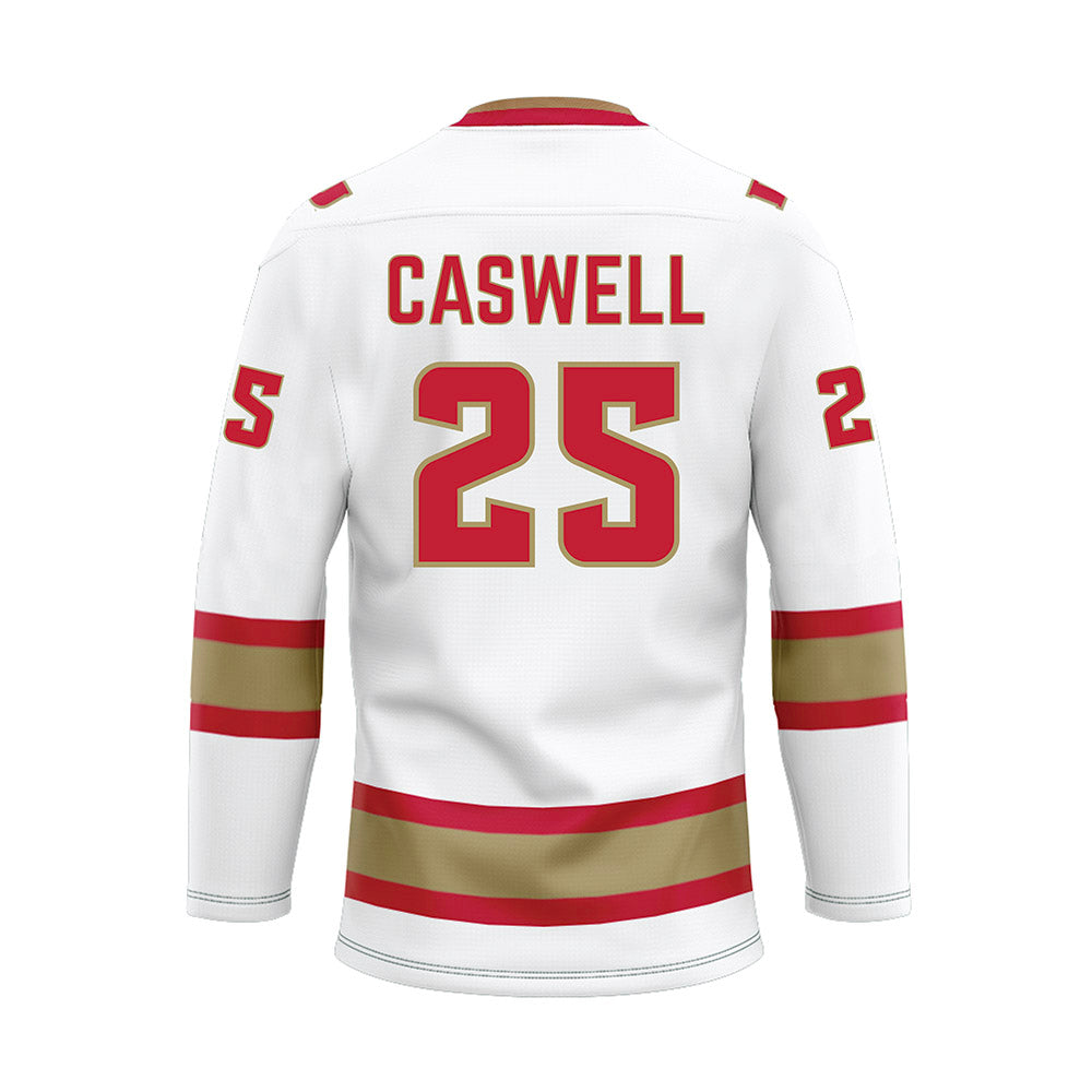 DU - NCAA Men's Ice Hockey : Clarke Caswell - White Hockey Jersey-1