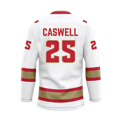 DU - NCAA Men's Ice Hockey : Clarke Caswell - White Hockey Jersey-1