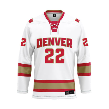 DU - NCAA Men's Ice Hockey : Brendan McMorrow - White Hockey Jersey-0