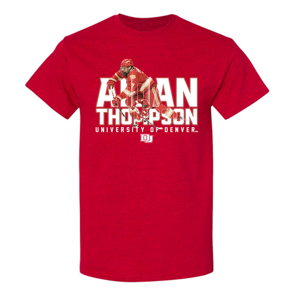 DU - NCAA Men's Ice Hockey : Aidan Thompson -  Individual Caricature T-Shirt