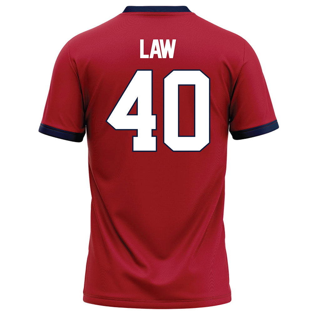 Liberty - NCAA Football : Christopher Law - Red Football Jersey-1
