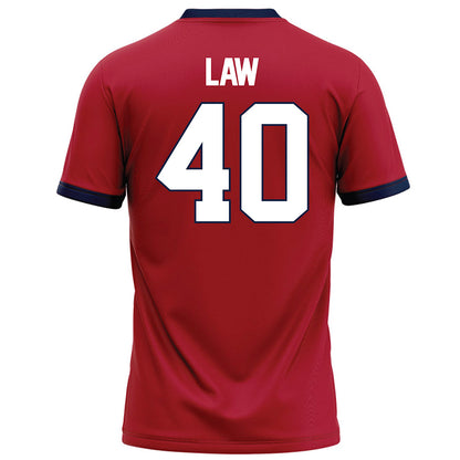 Liberty - NCAA Football : Christopher Law - Red Football Jersey-1
