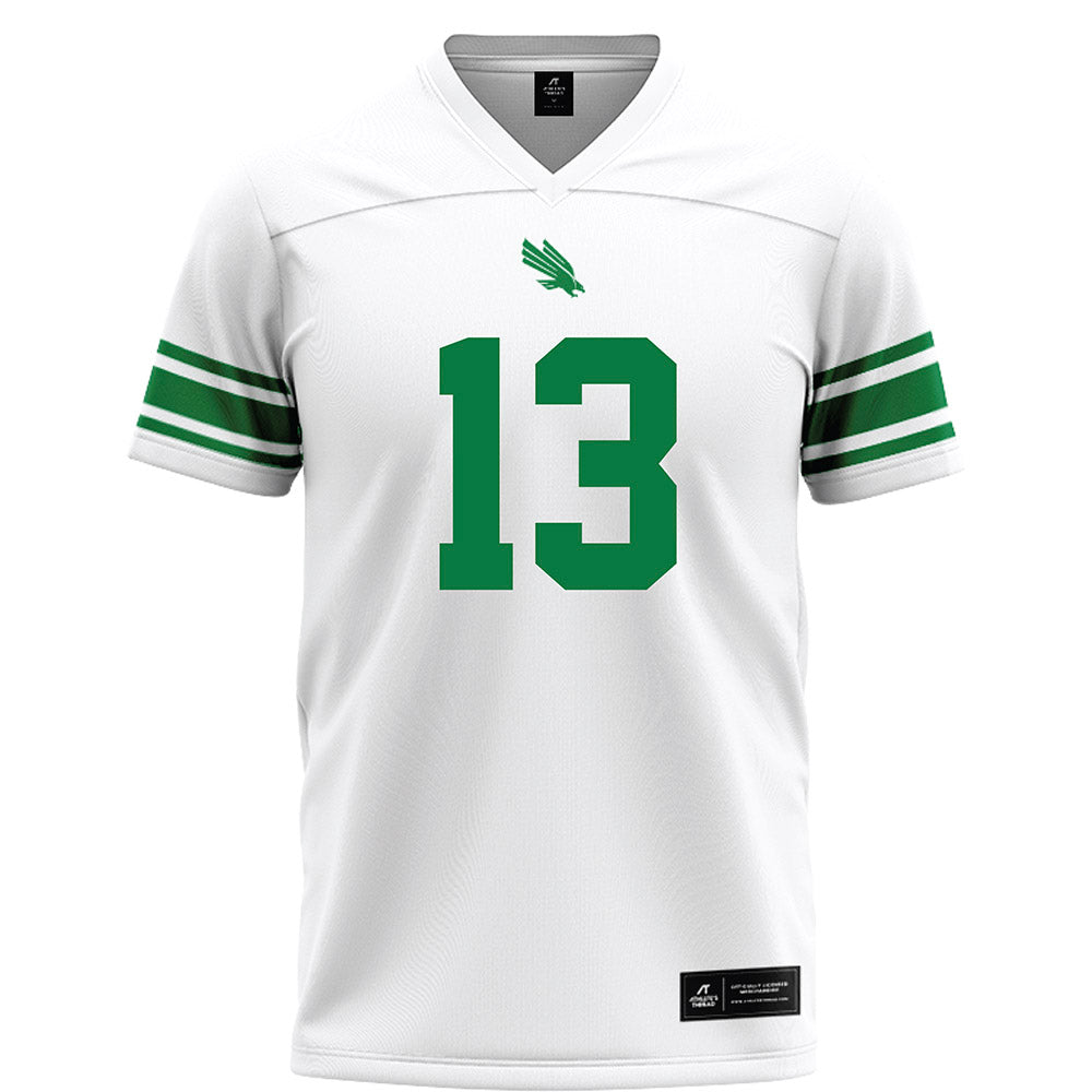 North Texas - NCAA Football : Justin Stevenson - White Football Jersey-0