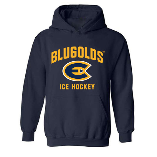 UW Eau Claire - NCAA Men's Ice Hockey : Logan Ganz - Classic Shersey Hooded Sweatshirt-0