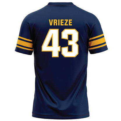 UW Eau Claire - NCAA Football : Logan Vrieze - Navy Football Jersey-1
