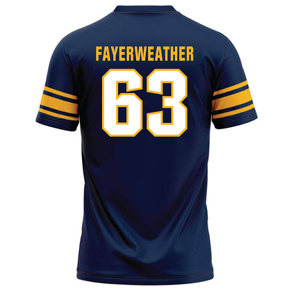 UW Eau Claire - NCAA Football : Blake Fayerweather - Navy Football Jersey-1