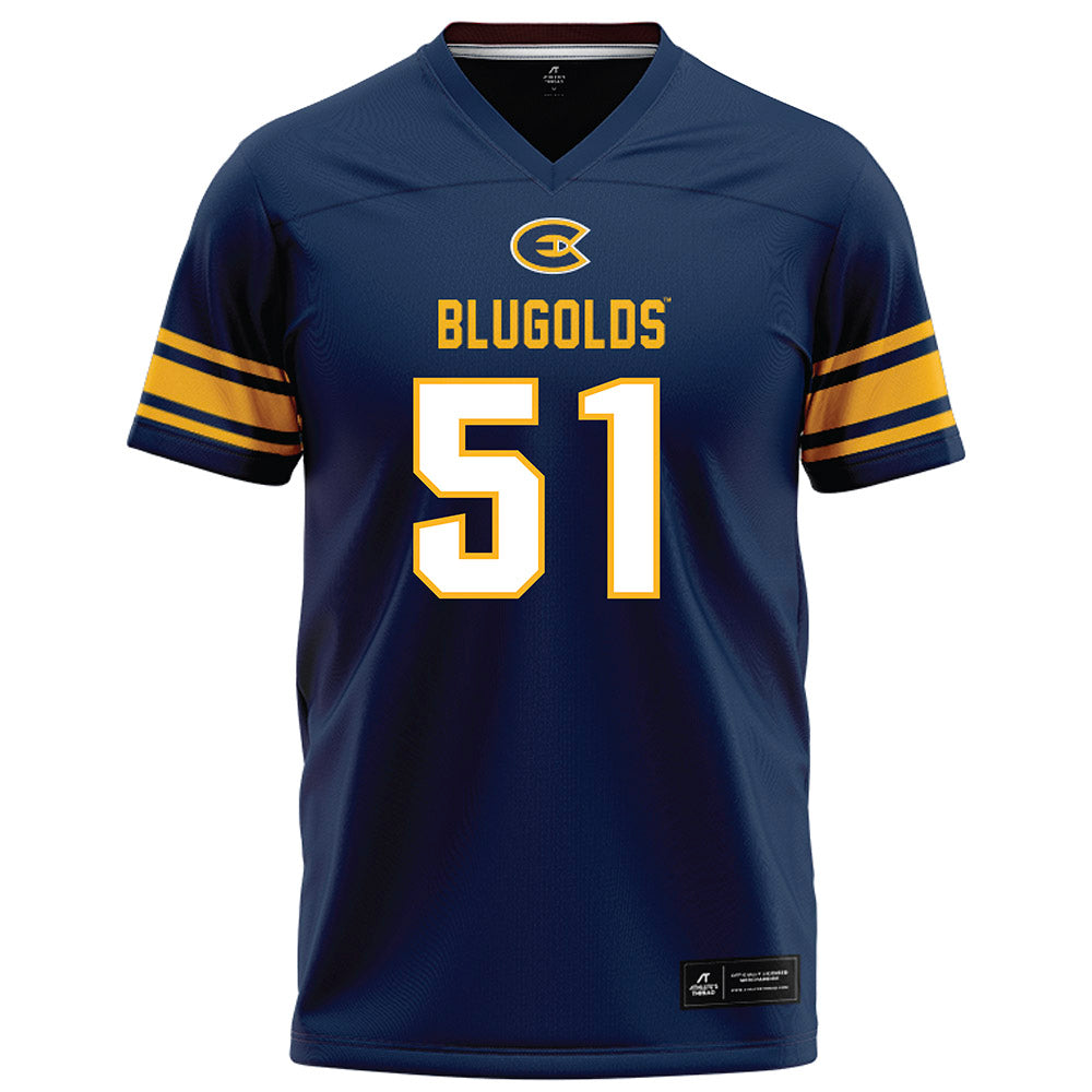 UW Eau Claire - NCAA Football : Frank Porcaro - Navy Football Jersey-0