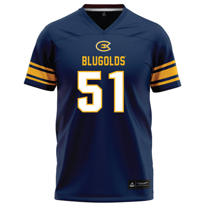 UW Eau Claire - NCAA Football : Frank Porcaro - Navy Football Jersey-0