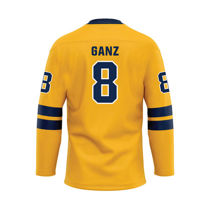 UW Eau Claire - NCAA Men's Ice Hockey : Logan Ganz - Gold Hockey Jersey-1