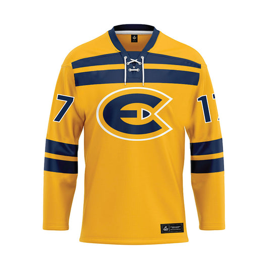 UW Eau Claire - NCAA Men's Ice Hockey : Luke Lavery - Gold Hockey Jersey-0