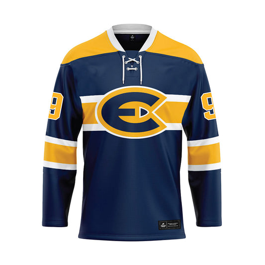 UW Eau Claire - NCAA Women's Ice Hockey : Kylie Wiltse - Navy Hockey Jersey-0
