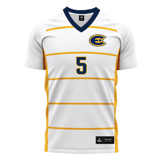 UW Eau Claire - NCAA Men's Soccer : Oge Enwemnwa - White Soccer Jersey-0