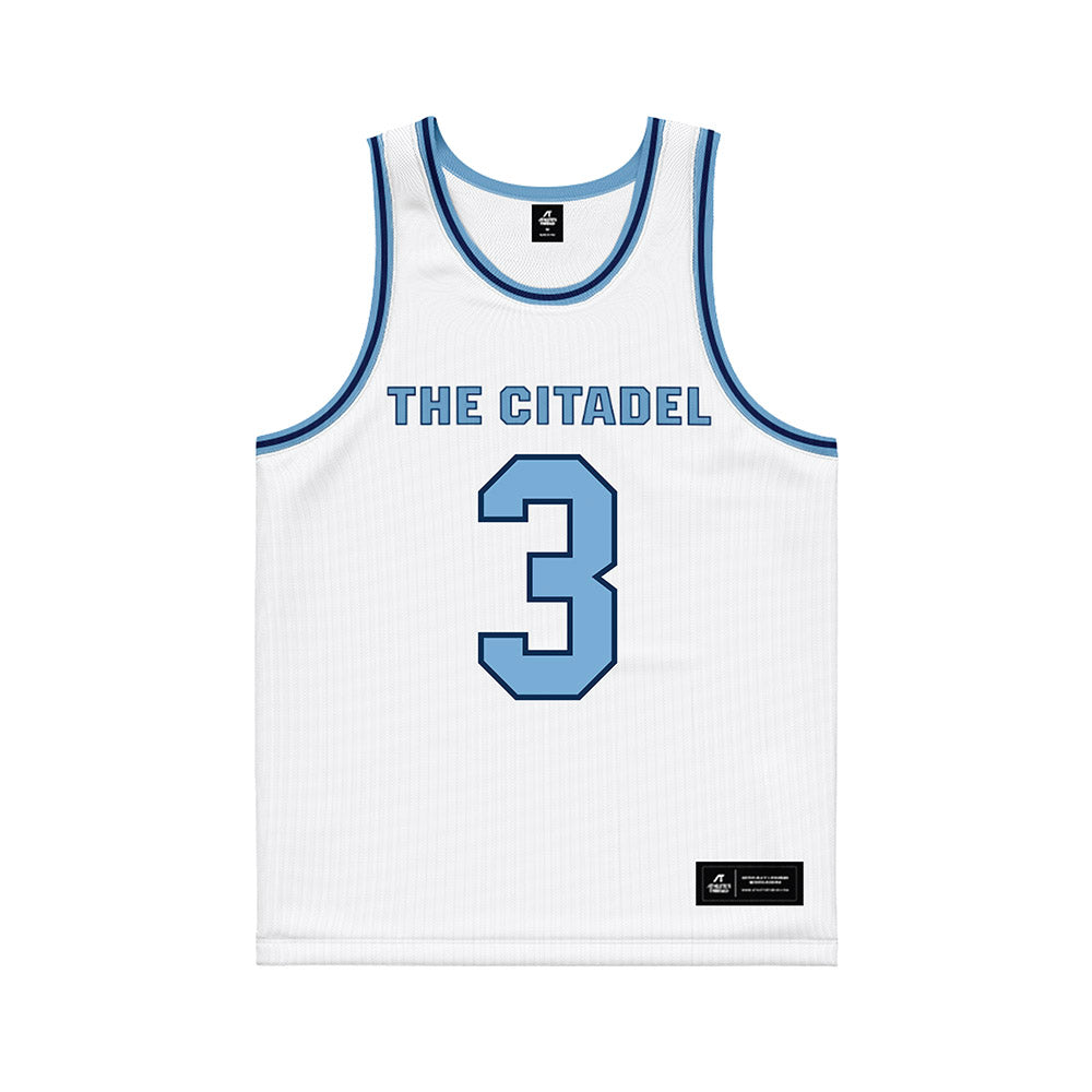 The Citadel - NCAA Men's Basketball : Marcos Gonzales - White Basketball Jersey-0