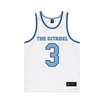 The Citadel - NCAA Men's Basketball : Marcos Gonzales - White Basketball Jersey-0