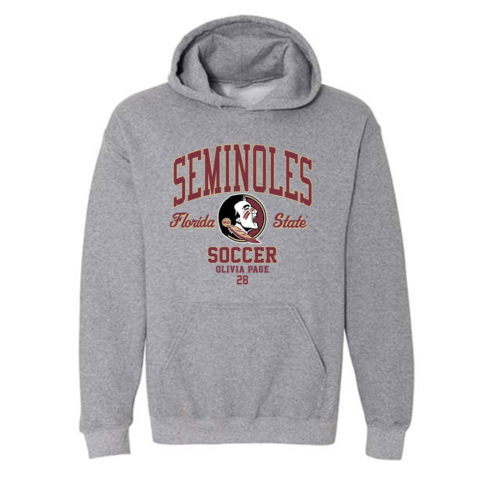 FSU - NCAA Women's Soccer : Olivia Page - Classic Fashion Shersey Hooded Sweatshirt-0