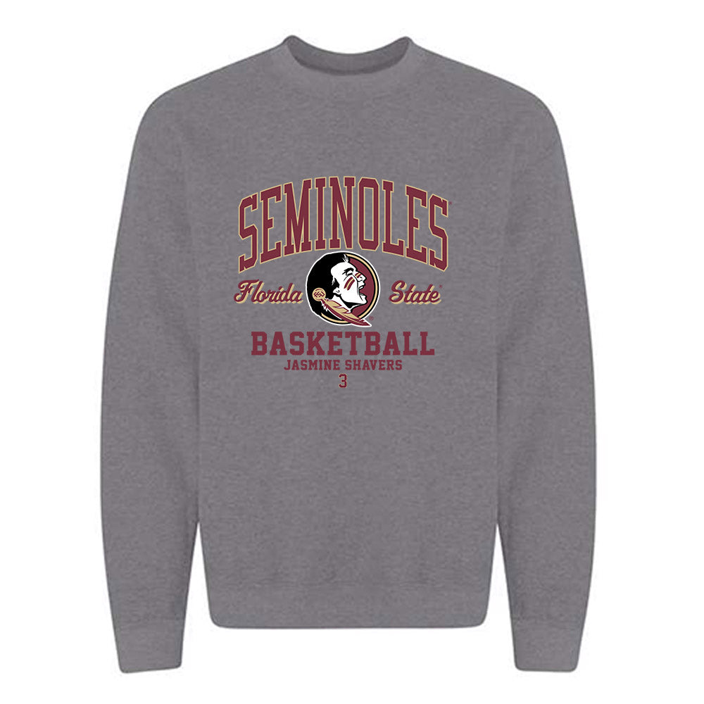 FSU - NCAA Women's Basketball : Jasmine Shavers - Classic Fashion Shersey Crewneck Sweatshirt-0