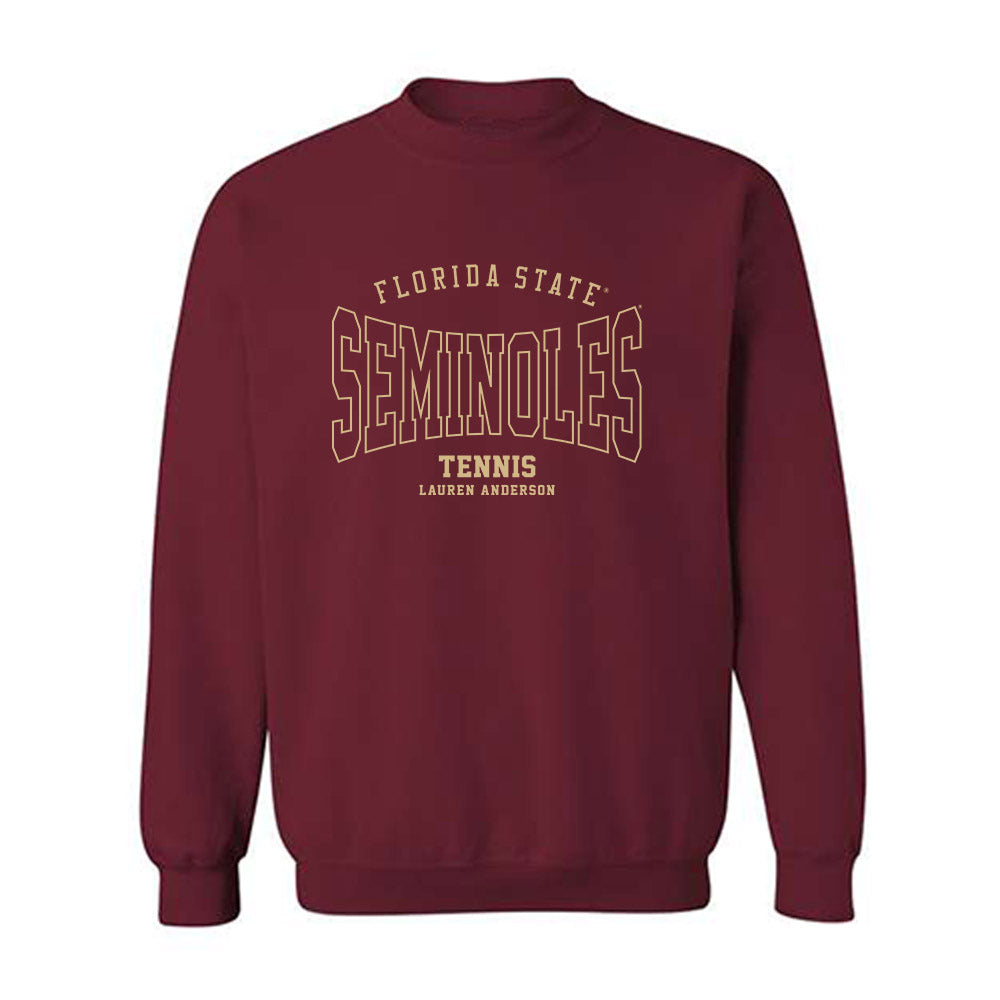 FSU - NCAA Women's Tennis : Lauren Anderson - Classic Fashion Shersey Crewneck Sweatshirt-0