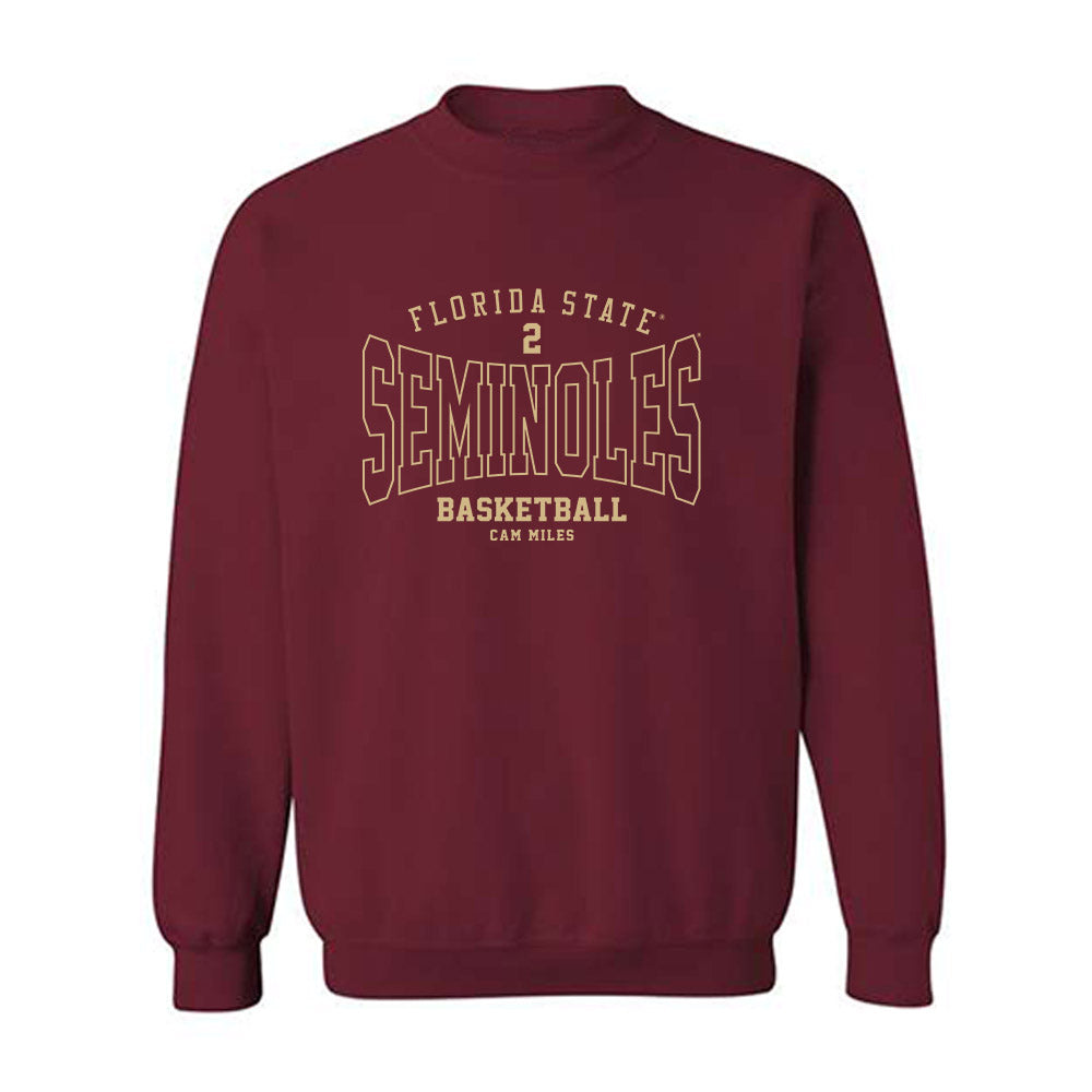 FSU - NCAA Men's Basketball : Cam Miles - Classic Fashion Shersey Crewneck Sweatshirt-0