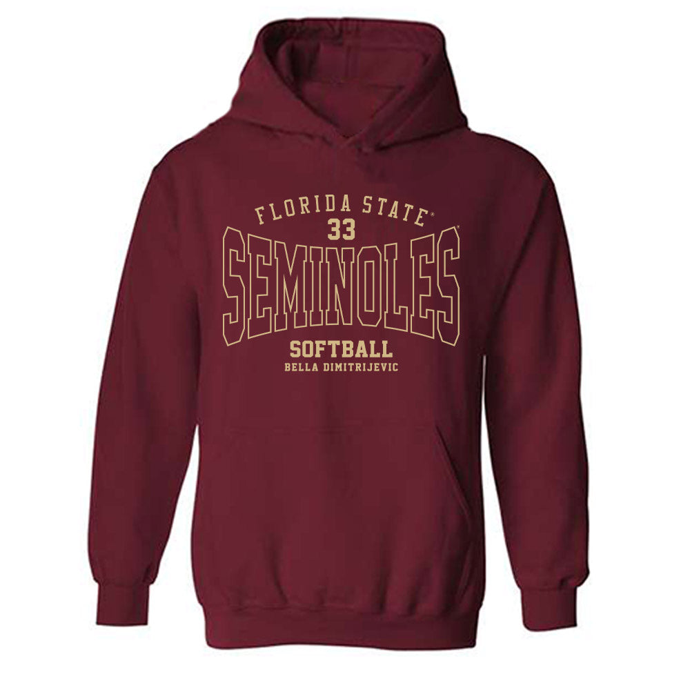 FSU - NCAA Softball : Bella Dimitrijevic - Classic Fashion Shersey Hooded Sweatshirt-0