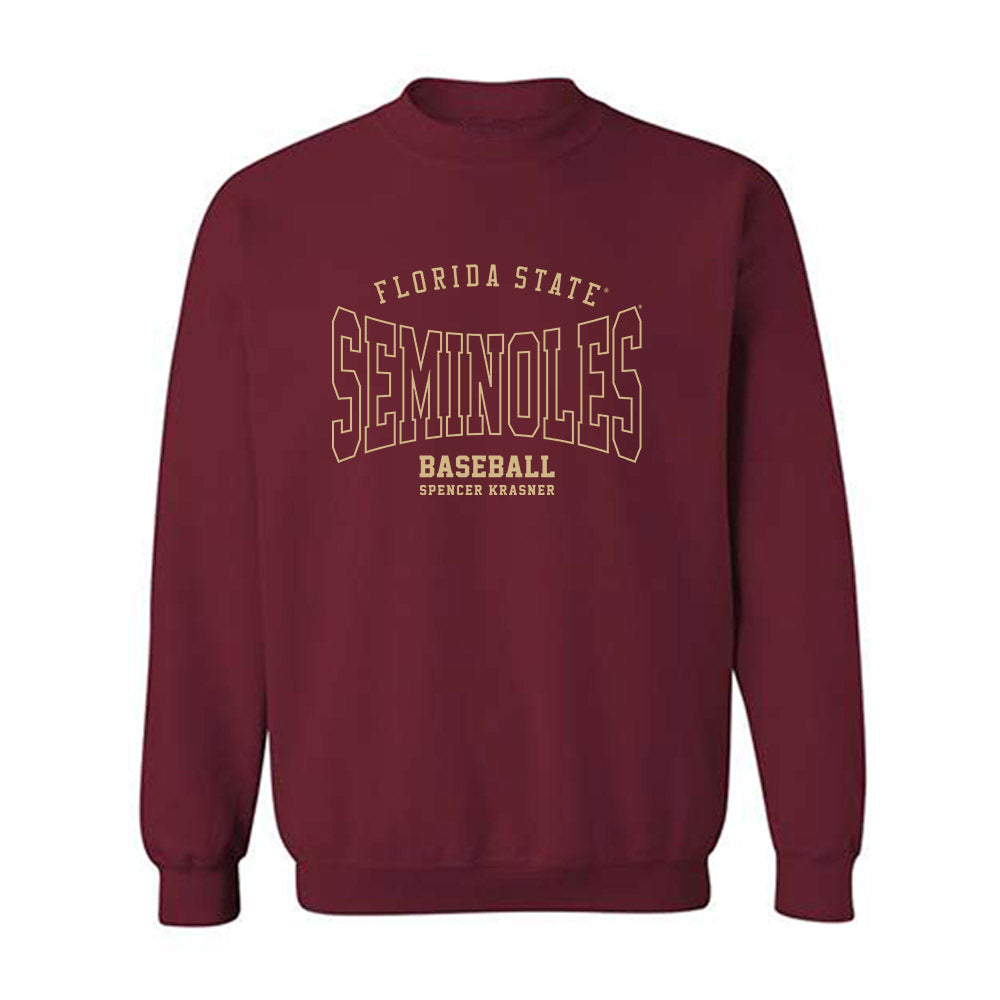 FSU - NCAA Baseball : Spencer Krasner - Classic Fashion Shersey Crewneck Sweatshirt-0