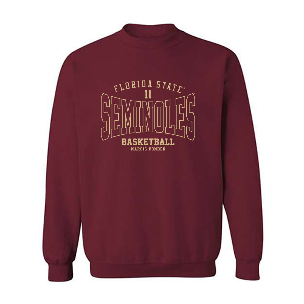 FSU - NCAA Men's Basketball : Marcis Ponder - Classic Fashion Shersey Crewneck Sweatshirt-0