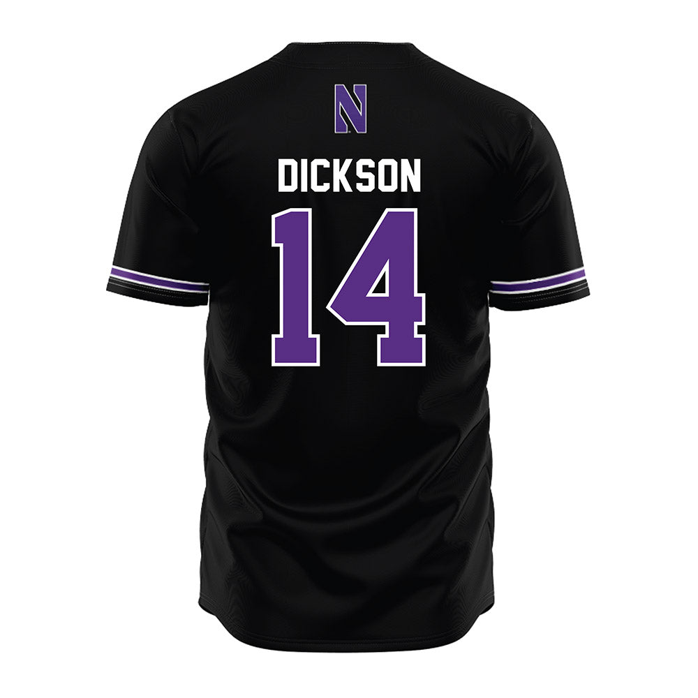 Northwestern - NCAA Baseball : Drew Dickson - Black Baseball Jersey