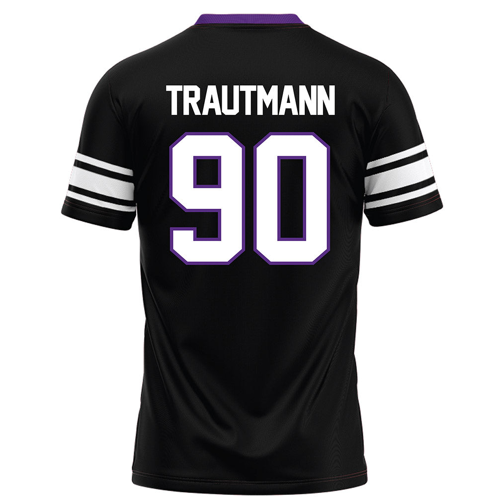 Northwestern - NCAA Football : Jack Trautmann - Black Football Jersey-1