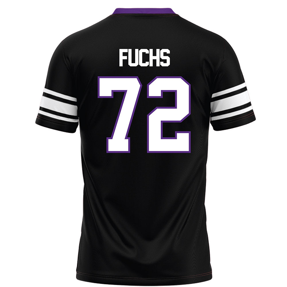 Northwestern - NCAA Football : Jack Fuchs - Black Football Jersey-1