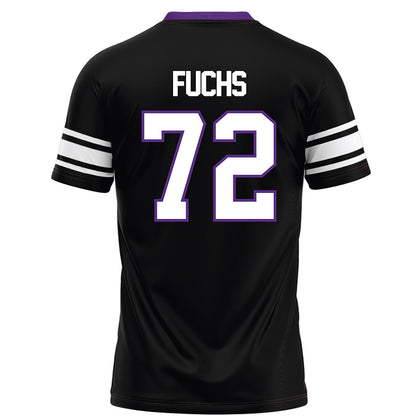 Northwestern - NCAA Football : Jack Fuchs - Black Football Jersey-1