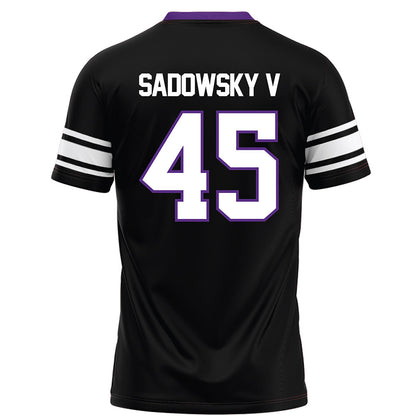 Northwestern - NCAA Football : Jack Sadowsky V - Black Football Jersey-1