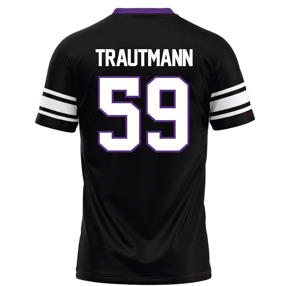 Northwestern - NCAA Football : Jack Trautmann - Black Football Jersey