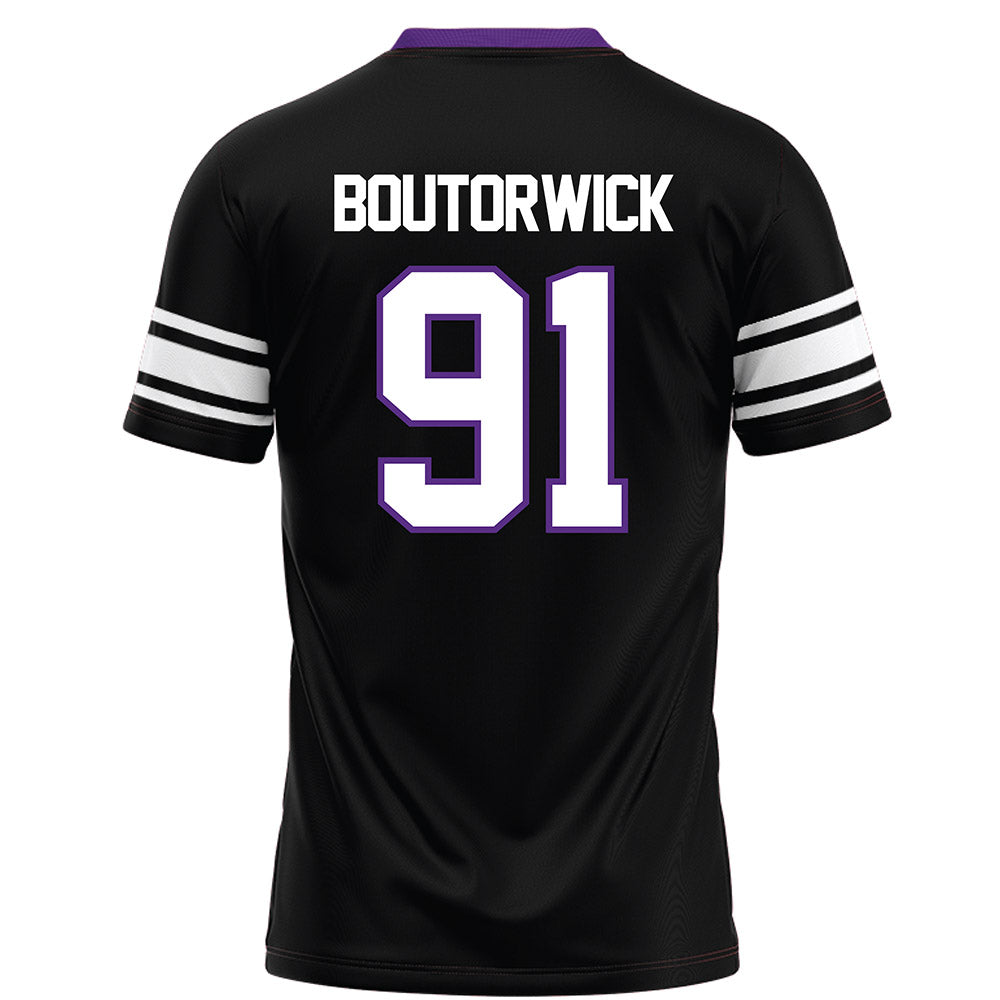 Northwestern - NCAA Football : Evan Boutorwick - Black Football Jersey-1