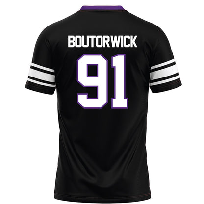 Northwestern - NCAA Football : Evan Boutorwick - Black Football Jersey-1