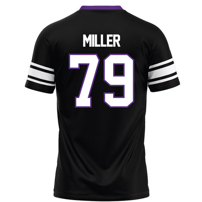 Northwestern - NCAA Football : Jacob Miller - Black Football Jersey-1