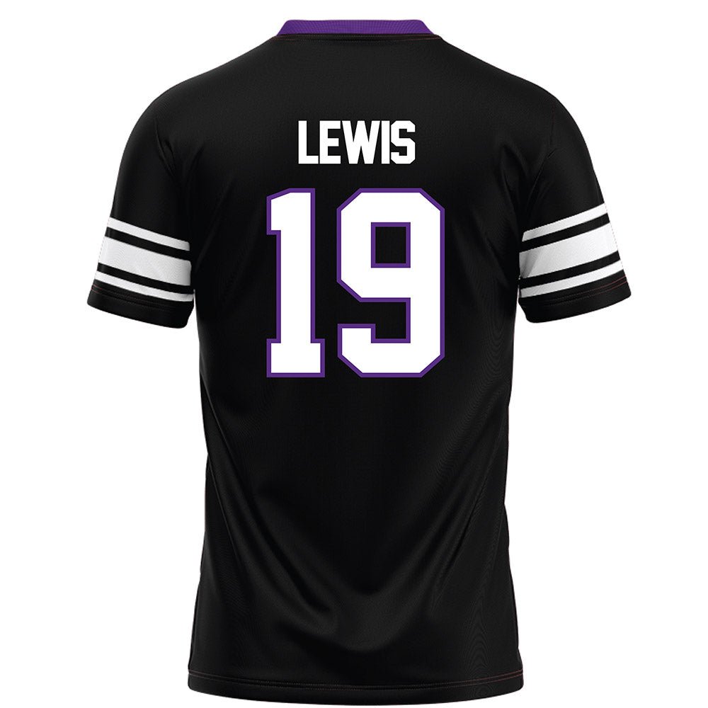 Northwestern - NCAA Football : J.J. Lewis - Black Football Jersey-1