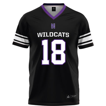 Northwestern - NCAA Football : Camp Magee - Black Football Jersey-0