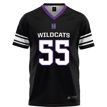 Northwestern - NCAA Football : Dylan Roberts - Black Football Jersey-0