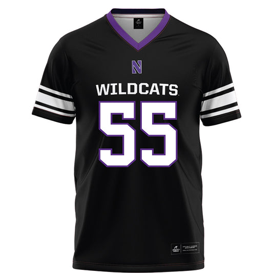 Northwestern - NCAA Football : Dylan Roberts - Black Football Jersey-0