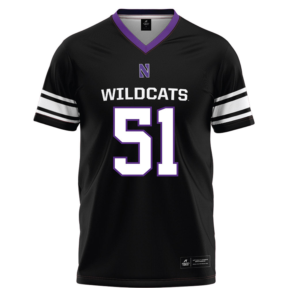 Northwestern - NCAA Football : Miles Crutchley - Black Football Jersey-0